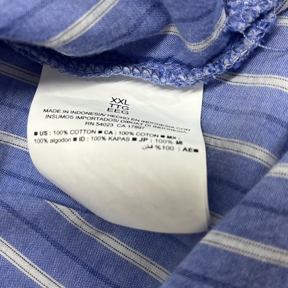 Old Navy Blue & White Striped Poplin Popover Tunic Shirt  Plus size Women XXL - Picture 8 of 12